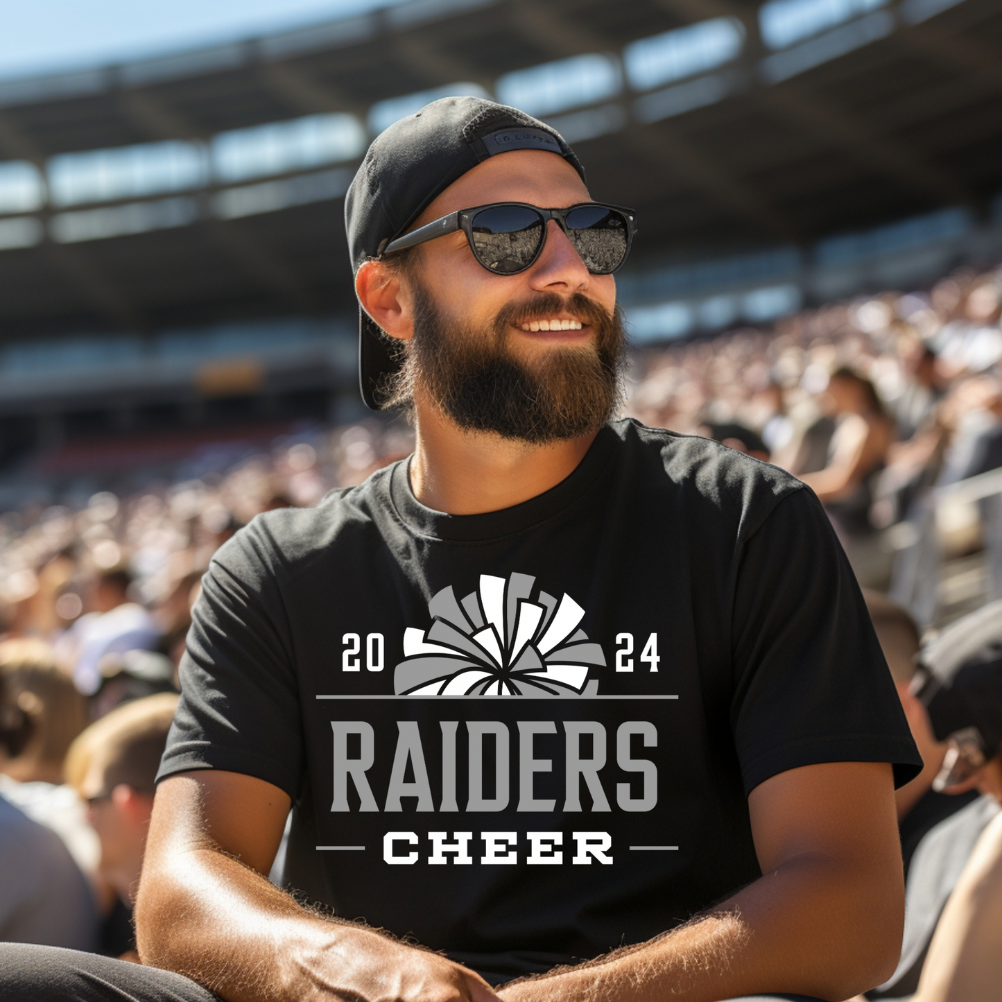 BHYFL Raiders Cheer Bella Canvas fan tee